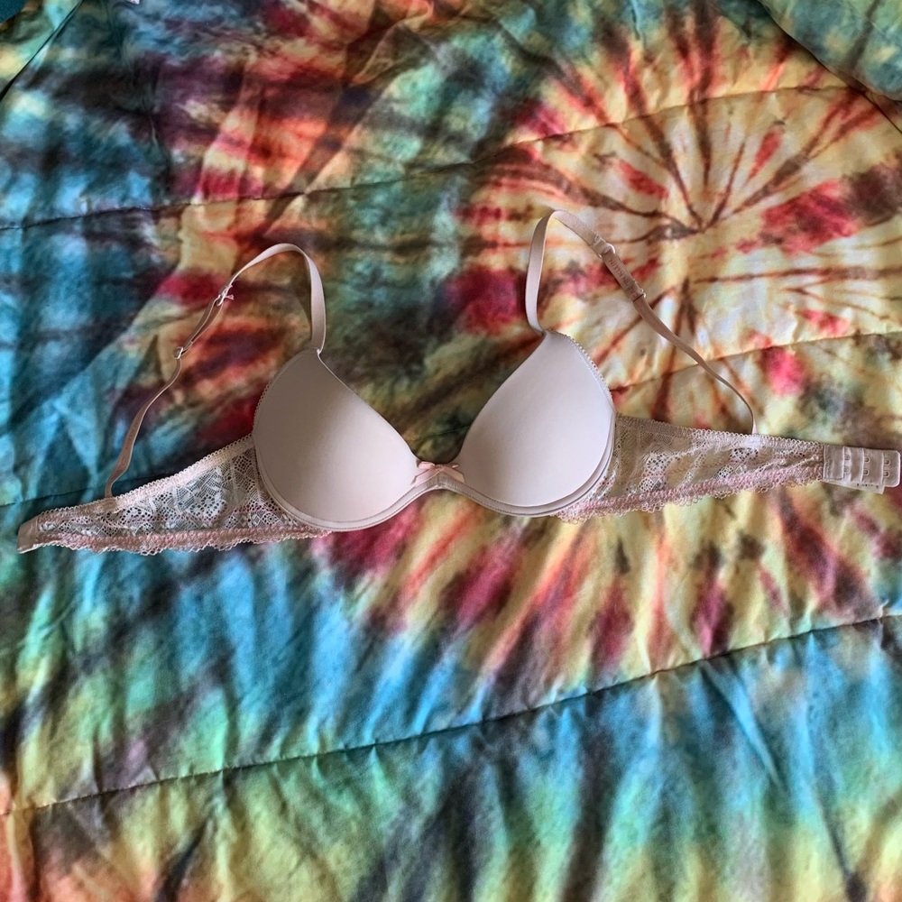 Calvin Klein nude lace trim push up Bra